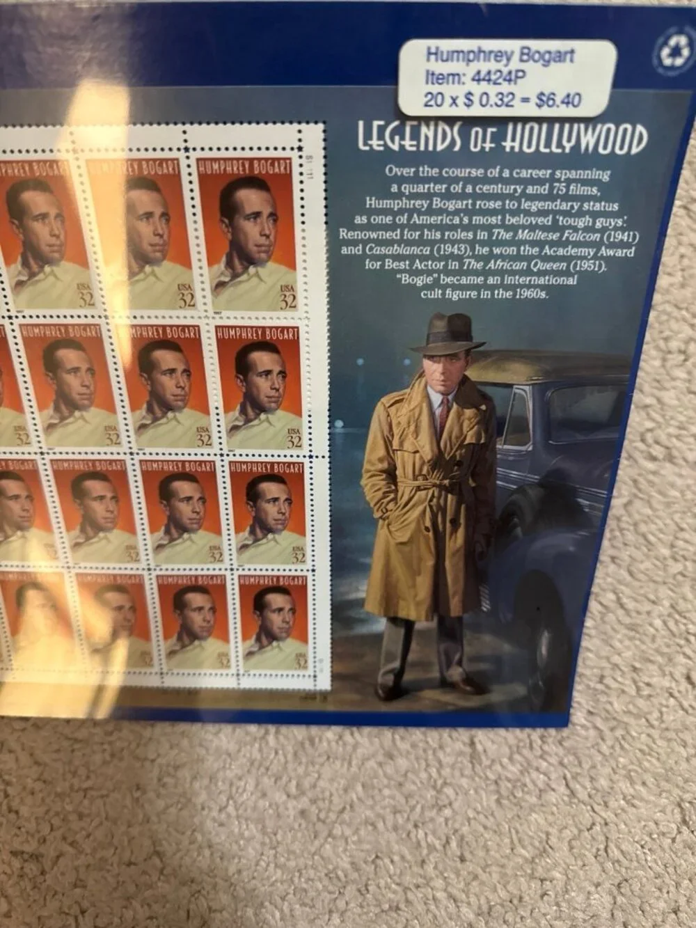 20 sealed Humphrey bogart stamps